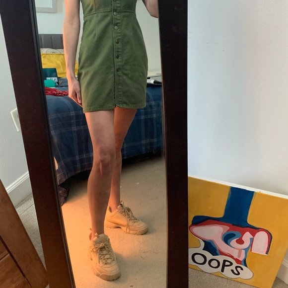 Button-Up Tank Dress (moss denim) - Picture 4 of 6